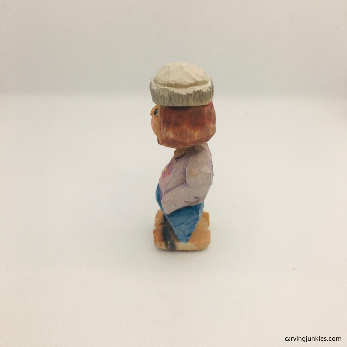 Dry brushed wood carving