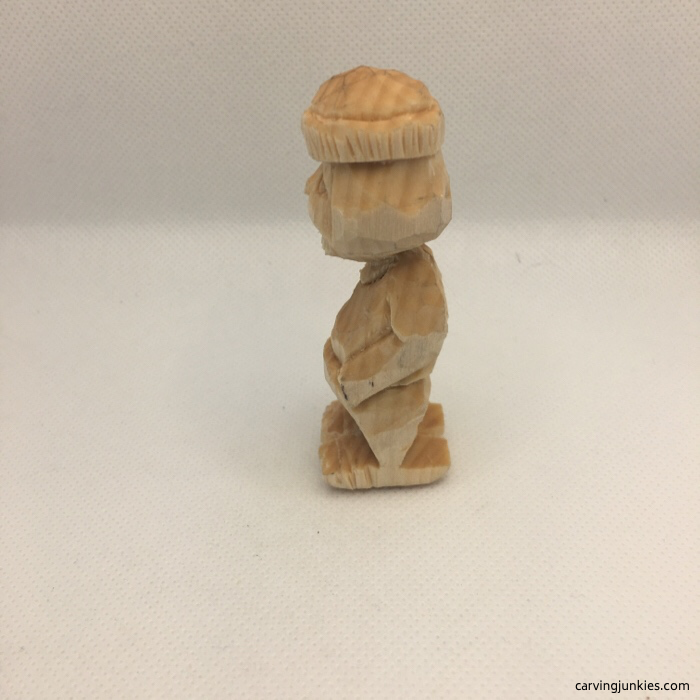 Caricature carving prior to painting