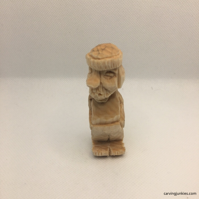 Front of wood carving before painting