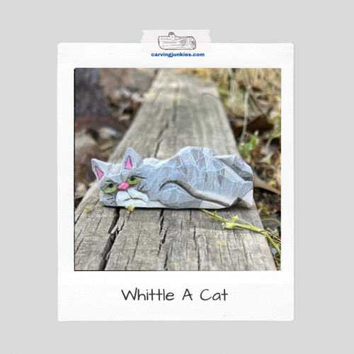 Whittled and painted cat