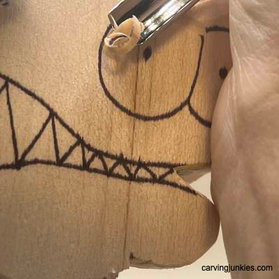 Using soft V-tool on fish roughout