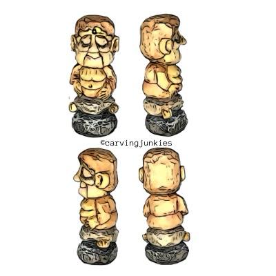 Free pattern to wood carve a cool Budhha