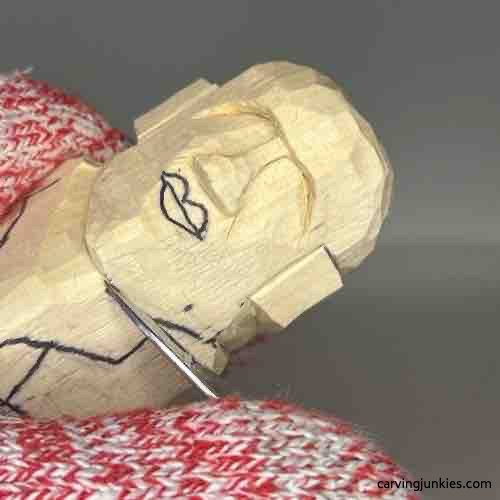 Separating neck of wood carved Buddha