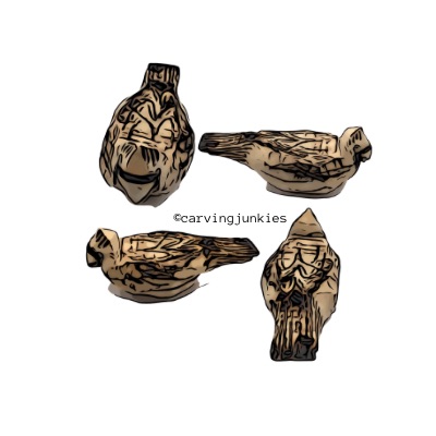 Cardinal wood carving pattern