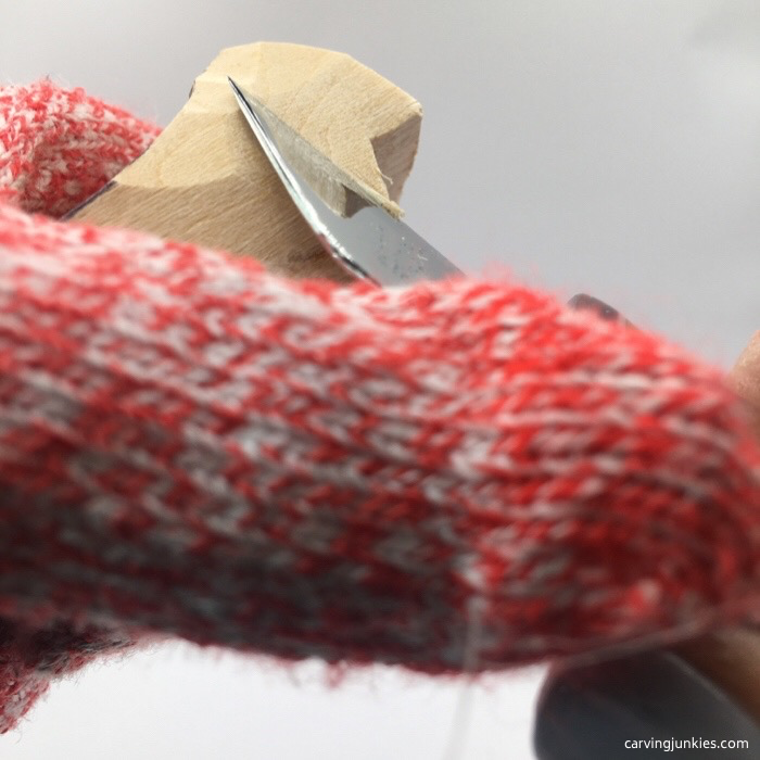 Carving head of wood cardinal