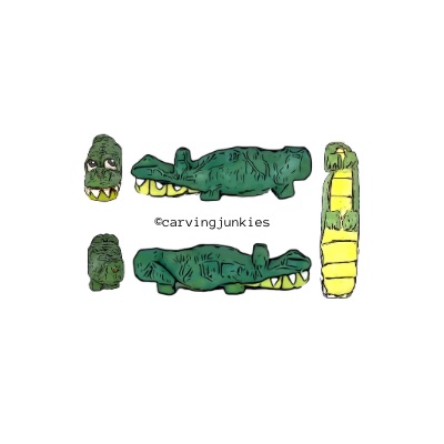 Alligator wood carving pattern