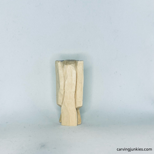 Back wings are carved on wood carved angel