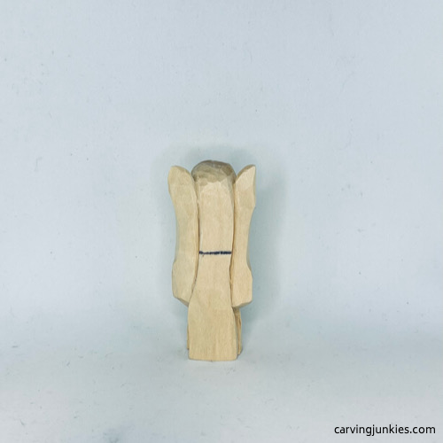 Back hair line on angel wood carving