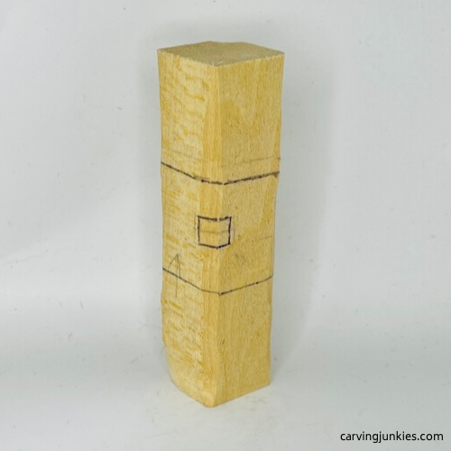 Front guidelines for wood carved Christmas caroler