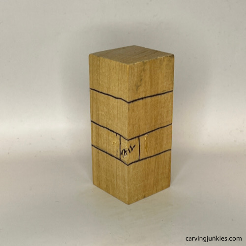 Tail guideline for wood carved dog