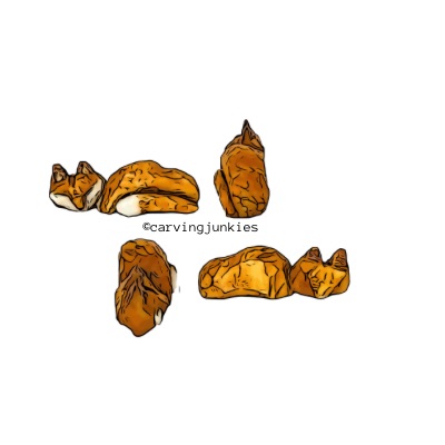 Wood carved fox pattern