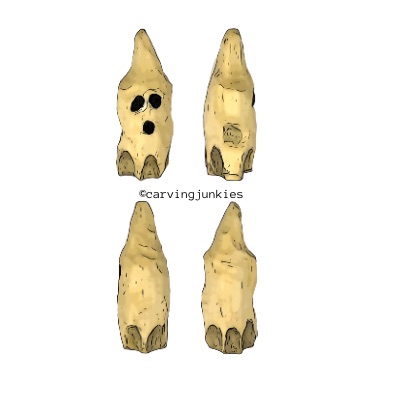 Free wood carving pattern for a Halloween ghost