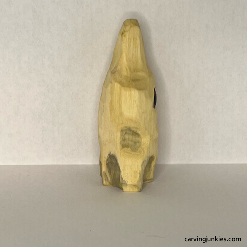 Right view of painted wood carved ghost