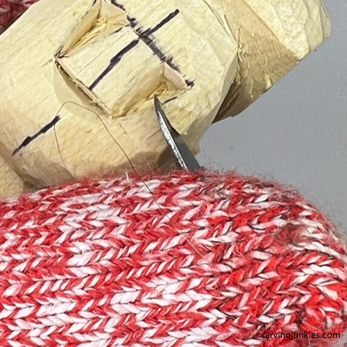 Carving cheek on tubby man wood carving Angling cheek on tubby man wood carving