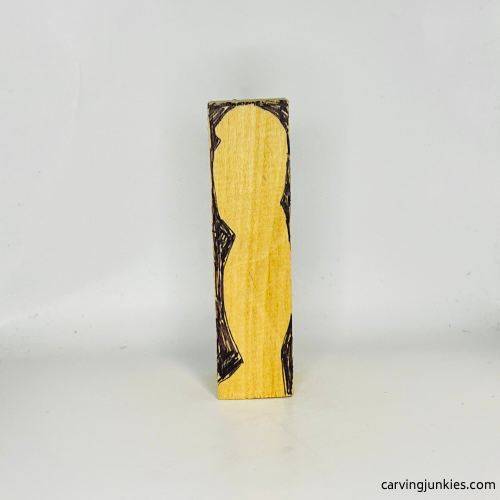 Left side of tubby man wood carving guidellines Left view of tubby man wood carving guidelines