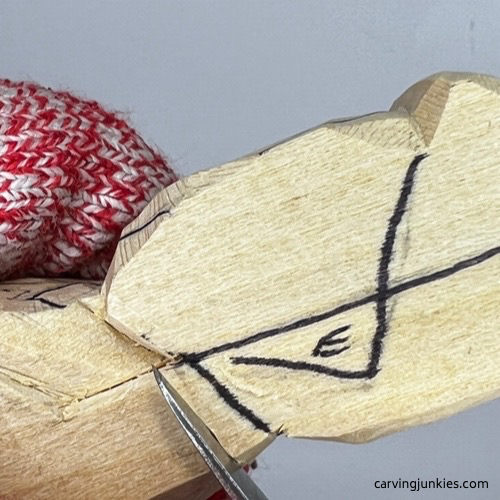 Shaping shoulder on tubby man wood carving Carving shoulder on tubby man wood carving