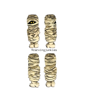 Want to carve an adorable mummy? Use this free wood caring pattern. Free pattern to carve a mummy from wood