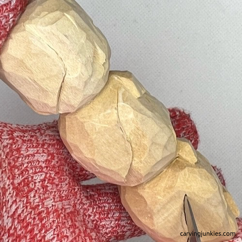 Carving back of wood carved owl