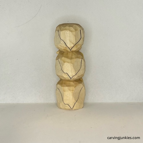 Back details on wood carved owl