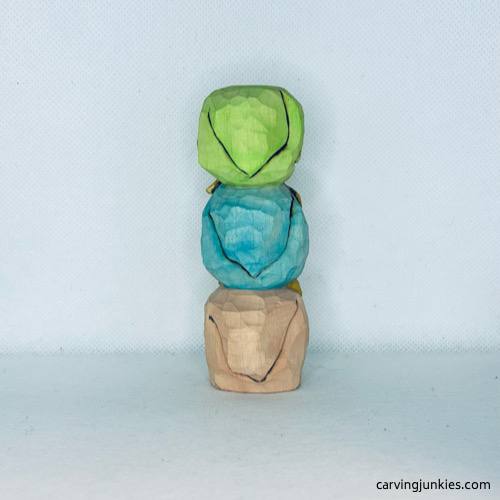 Back of painted wood carved owl