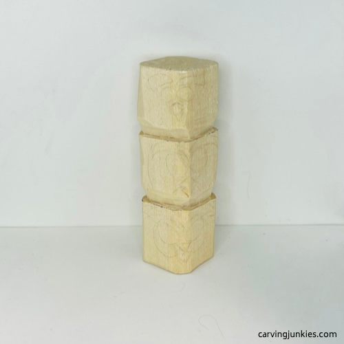 Stop cuts on back of wood carved owl