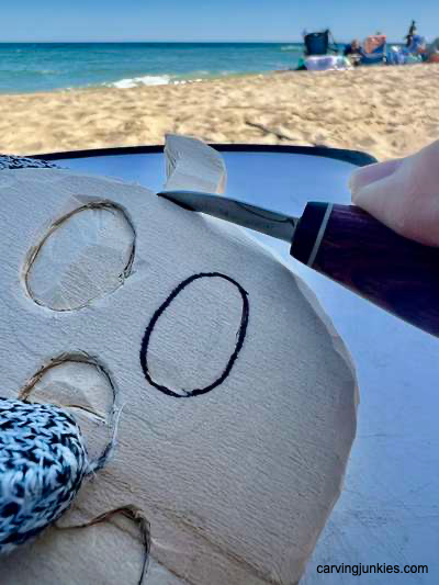 Setting wooden pumpkin stem back