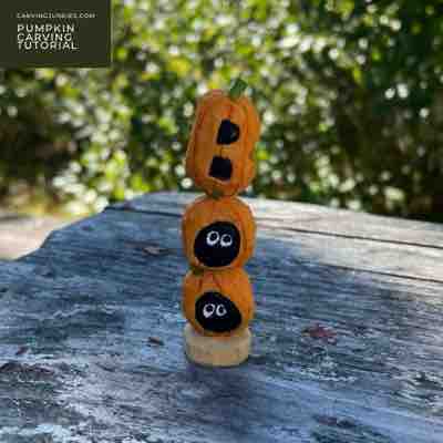 Wood carved pumpkins