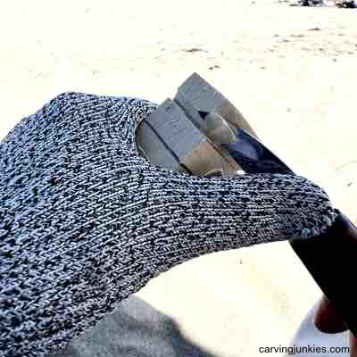 Removing wood for scarecrow