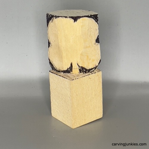 Back four-leaf clover sketch to guide wood carving