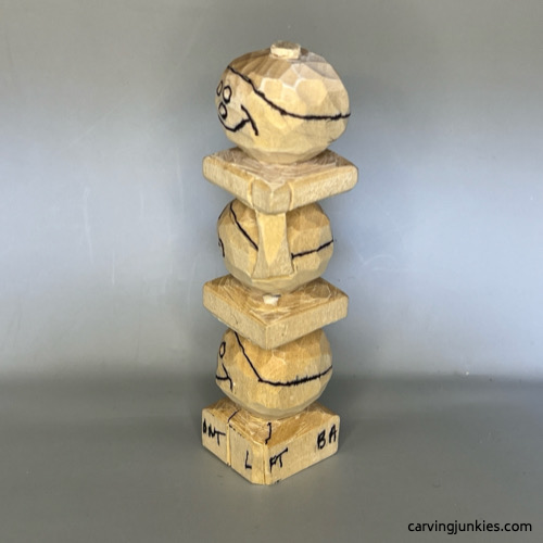 Left details for wood carved snowman