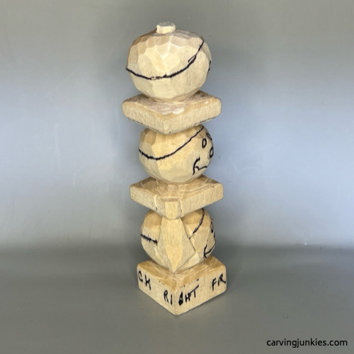 Right details for wood carved snowman