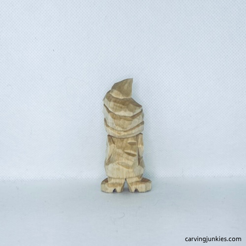 Back view of unpainted gnome