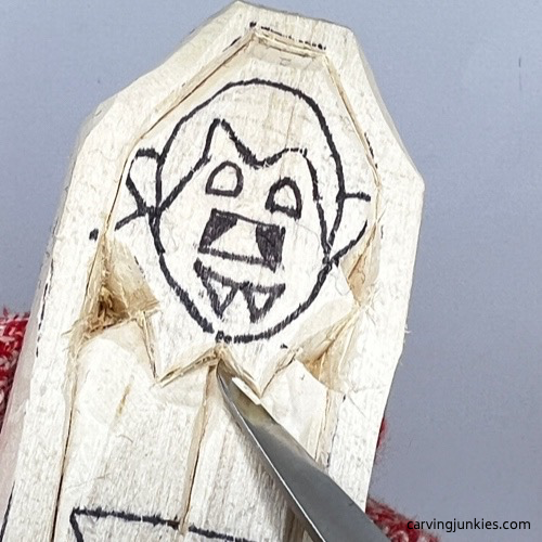 Villainous Vampire Wood Carving