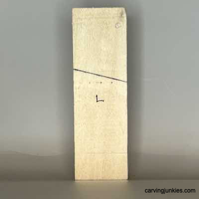 Left guidelines for carving a viking