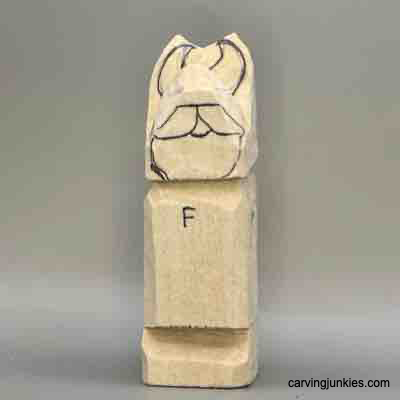 Horns sketched on wood carved VIking