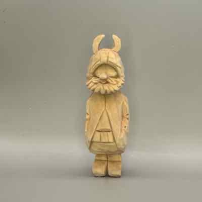 Front view of unpainted wood Viking