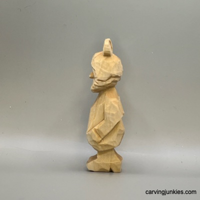 Left view of unpainted wood Viking