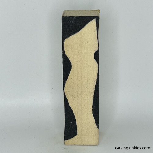 Marked wood for wood carved wizard Sketched template for wood carved wizard