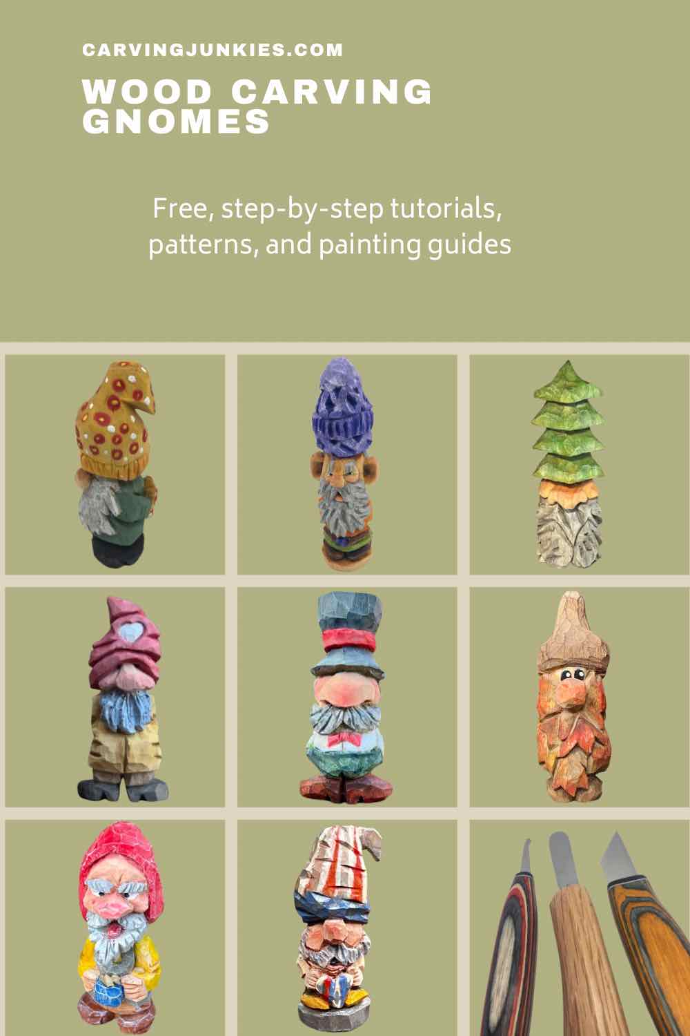 Wood carving gnomes