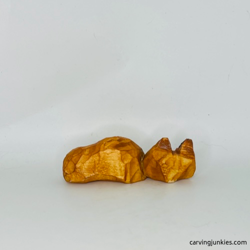 Back of painted wood carved fox