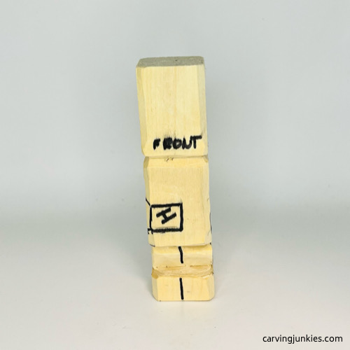 Right hand drawn on on wooden knight