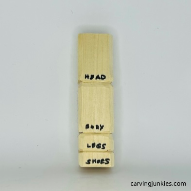 Sections are separated o carve a wooden knight