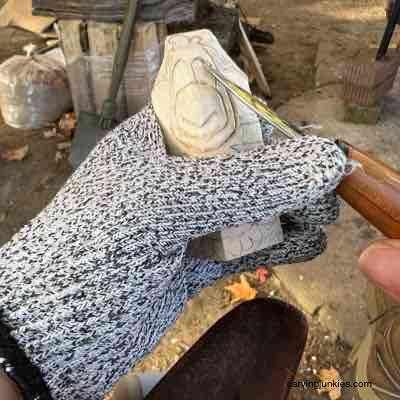 Learn to carve a wooden turkey that’ll be the talk of the table! Separating the eyes on wood carved turkey