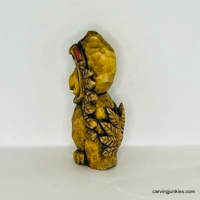 Join the wood carving fun and create a turkey like no other! Left view of painted wooden turkey