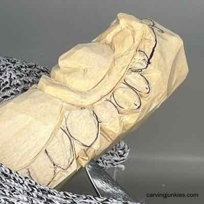 Discover the joy of carving a wooden turkey without any mess! Separating feathers on wood turkey