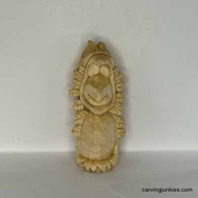 Carve a wooden turkey that’s all personality—start the journey! Front view of unpainted wood turkey carving