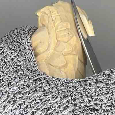 Dive into the art of carving a turkey from wood with this easy guide! Shaping back of head on wooden turkey