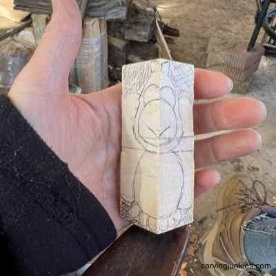 Start carving your Thanksgiving wooden turkey masterpiece today! Initial sketch for wood carved turkey tutorial