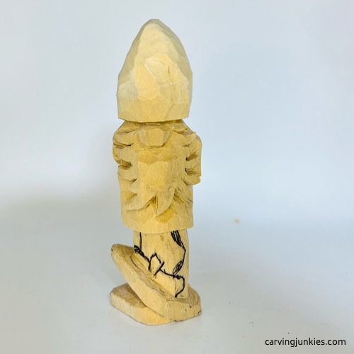 Carved beard on wooden gnome