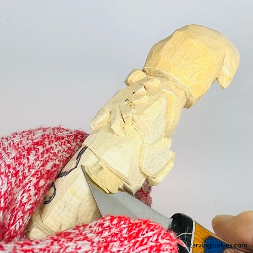 Narrowing legs on wooden gnome